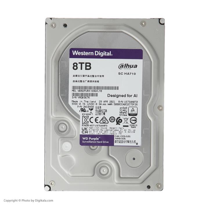 هارددیسک اینترنال وسترن دیجیتال مدل Purple WD82PURX-69GVLY0 ظرفیت 8 ترابایت